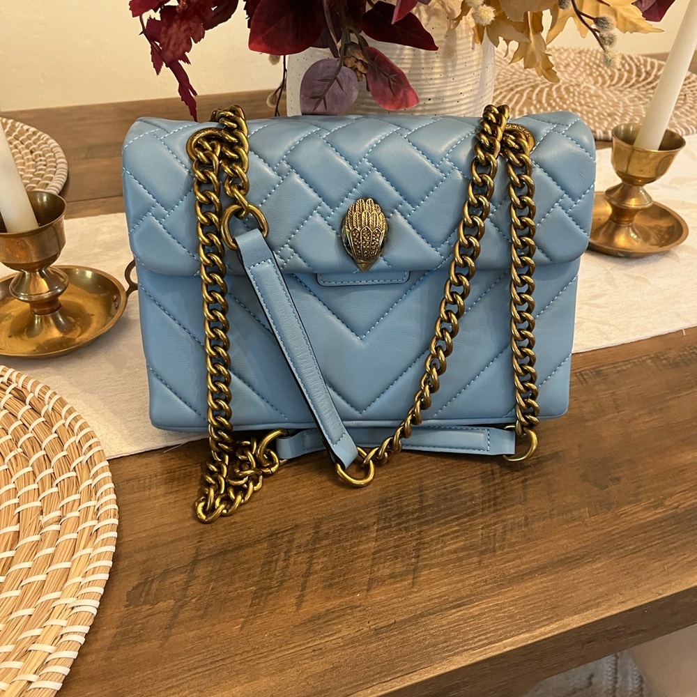 Kurt Geiger Light Blue Quilted Shoulder Bag